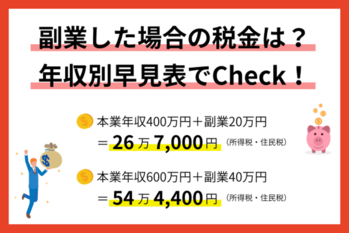 副業での税金を年収別でシミュレーション、計算方法も【早見表付き】